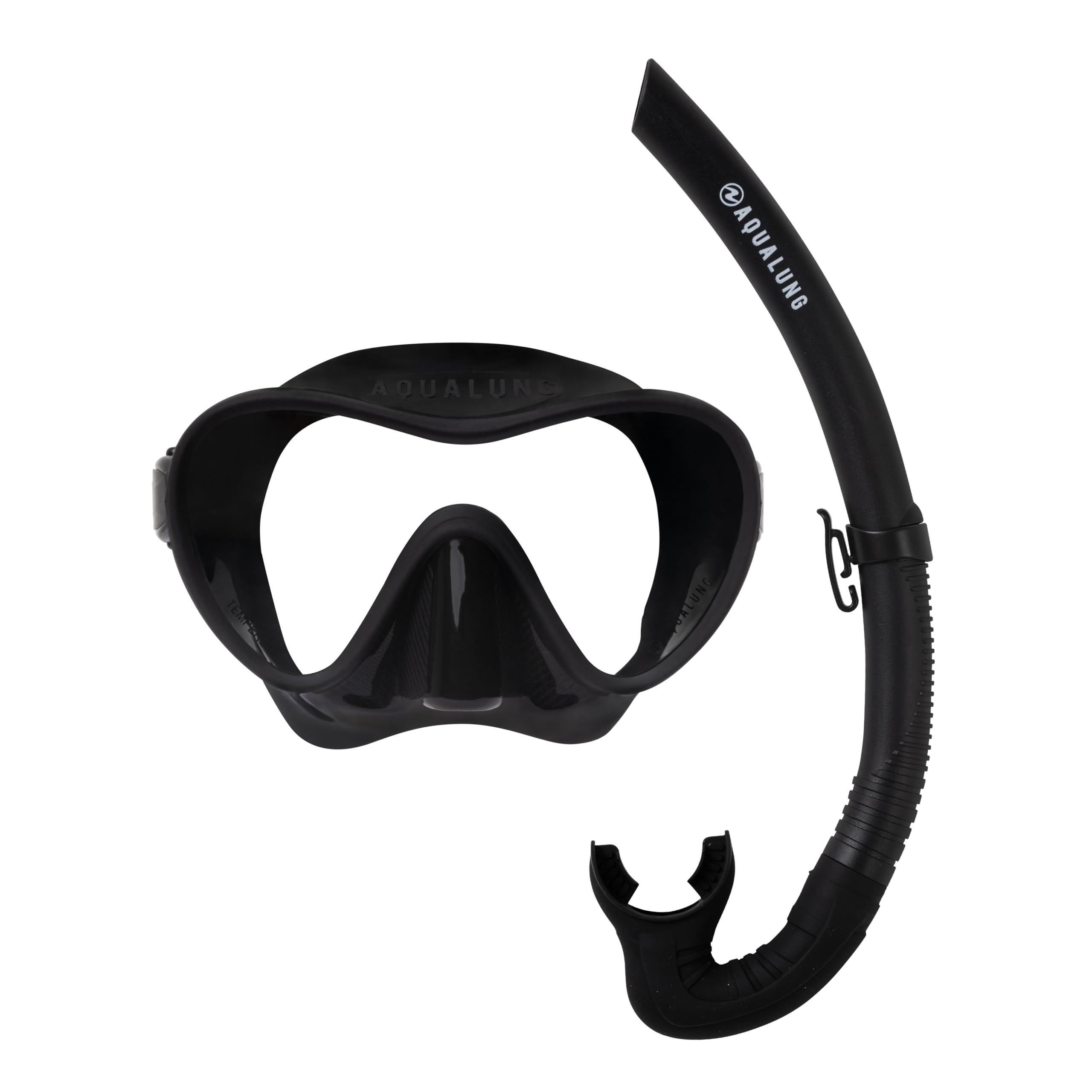 Aqualung Neos – Snorkeling Set with Frameless Mono-Glass Mask + Silicone Snorkel, Tempered Glass, Volume 170 cm³, Compact Travel