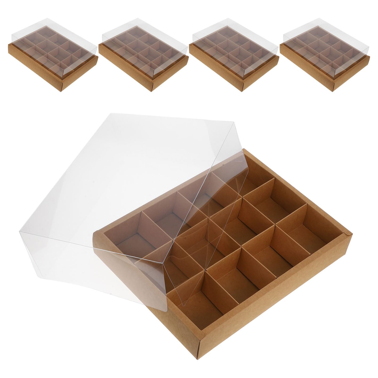 Cabilock 5pcs Cupcake Lightweight and Portable Cake Box for Small Cakes Muffins and Desserts for Parties and Events