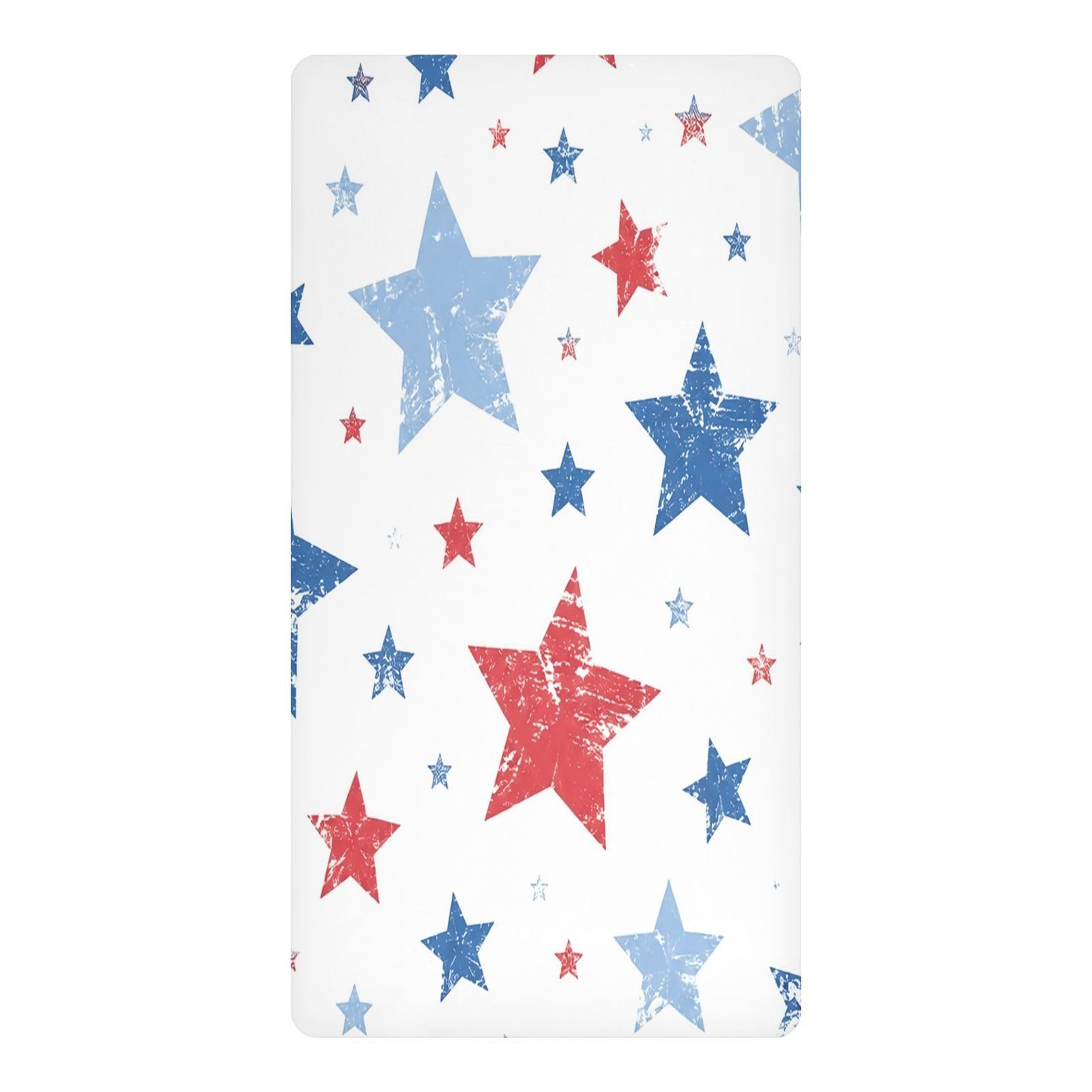 BOESI Patriotic Star Waterproof Crib Sheet,Fitted Mattress Protector