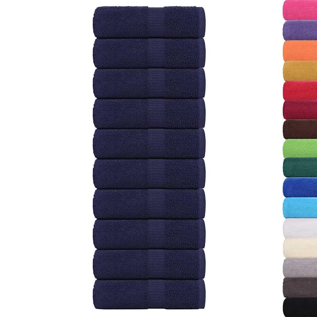 vidaXL Guest Towels - Navy Blue 100% Cotton 30x50 cm - 10 pcs Pack