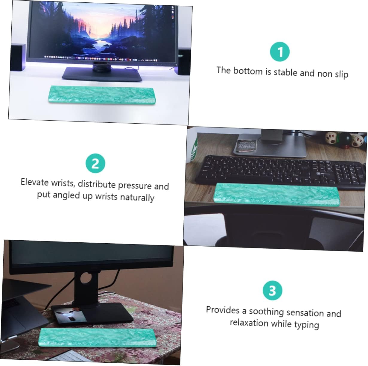 Professional Resin Keyboard Wrist Rest Ergonomic Support for for Office Gaming Use for Comfortable Typing and Hours