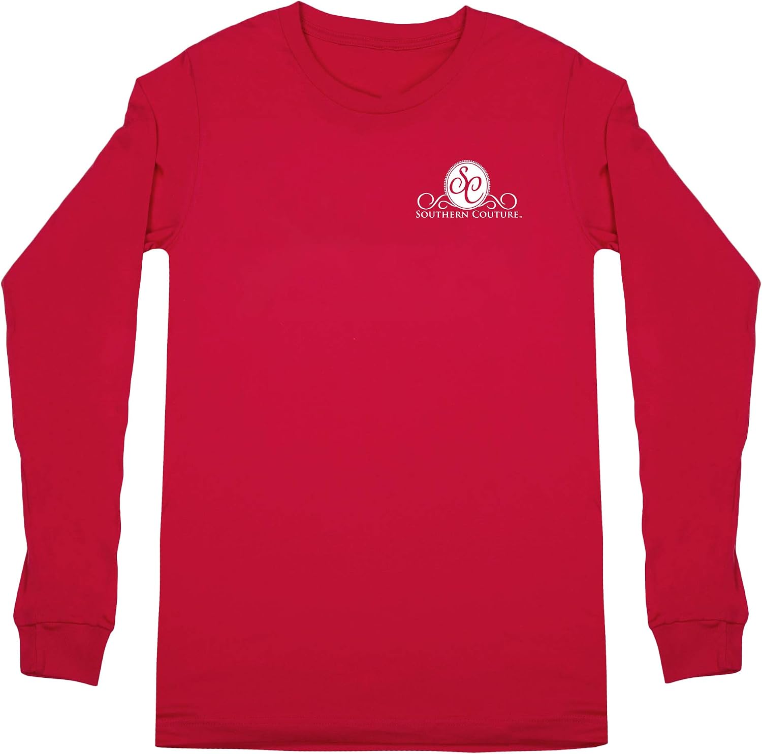 Southern Couture SC Comfort Mason Jar Cotton on Long Sleeve Womens Fit Shirt - Red