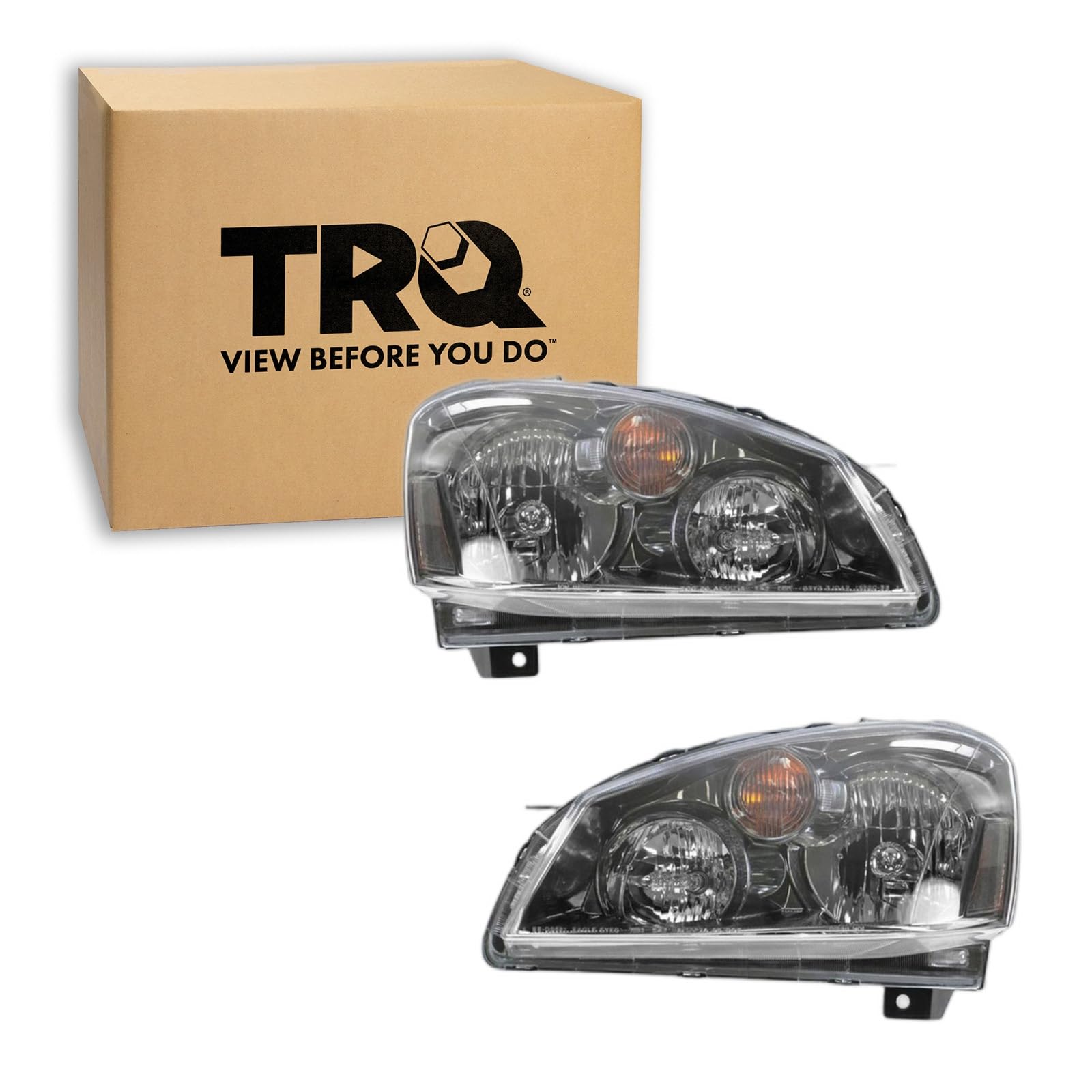 TRQ Headlight Assembly Set NI2518104 NI2519104 Compatible with 2005-2006 Nissan Altima