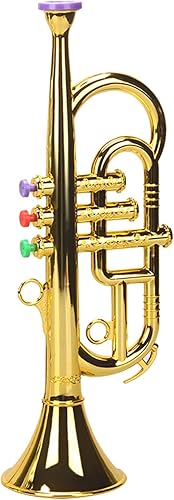 Colcolo Trompeta de juguete musical para fiestas preescolares niños y niñas a partir de 3 años 3 tonos dorados 142 x 75in 134 x 43 x 35in