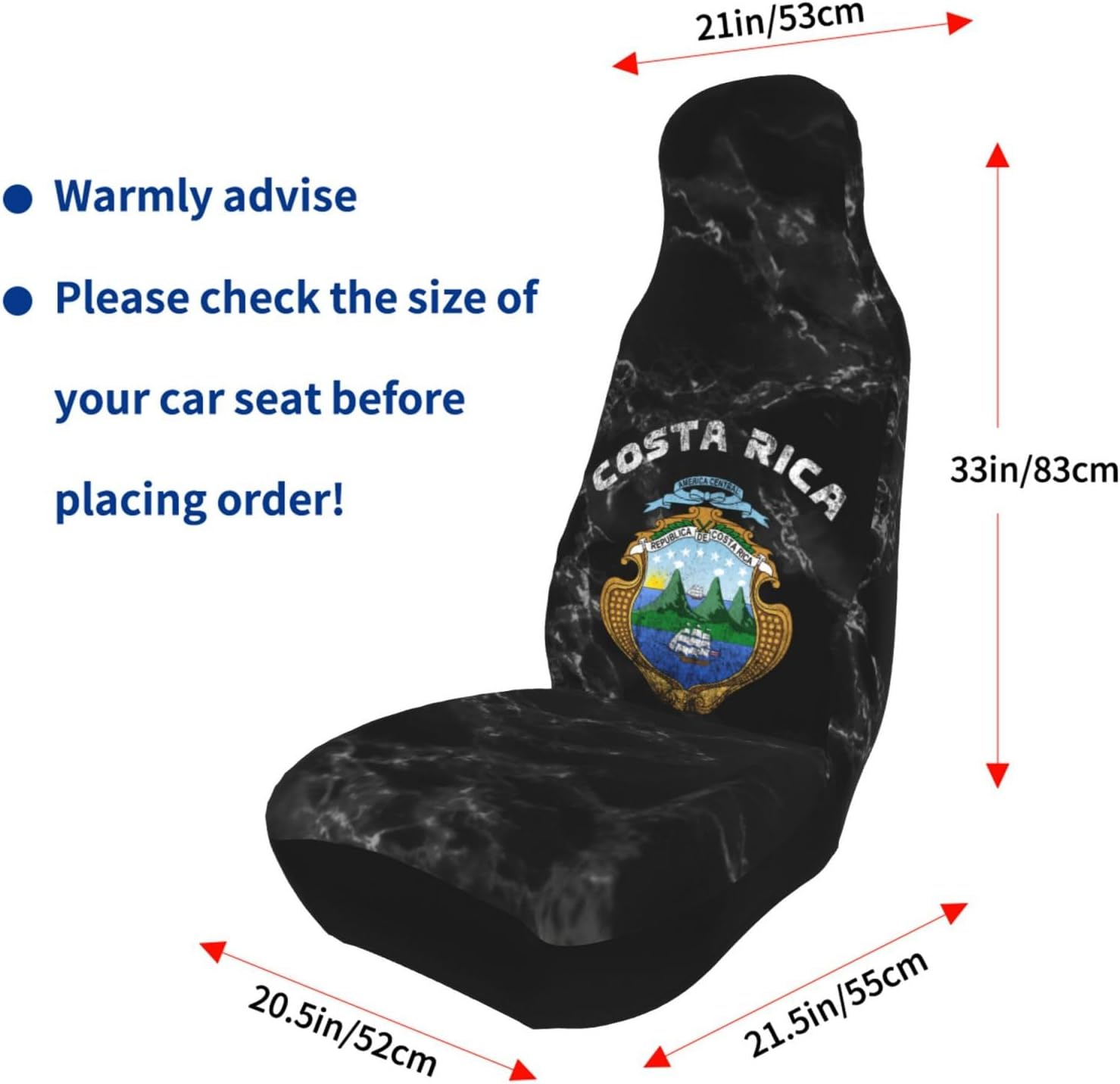 Costa Rica Coat of Arms Costa Rica Automotive Seat Covers for Car SUV Front Seats Covers Set of 2