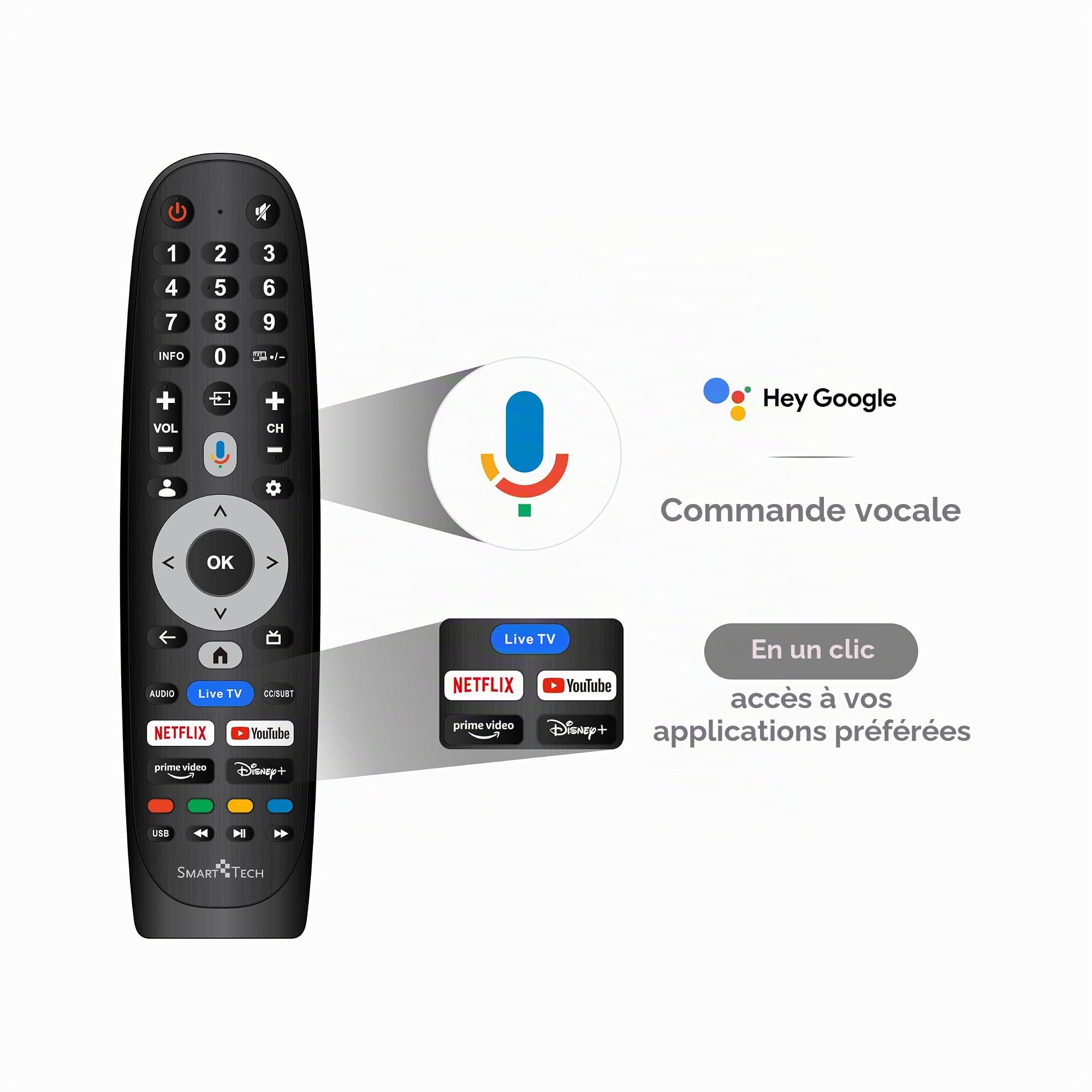 Smart Tech TV QLED 4K UHD 43' (109 cm) 43QG06V Google TV - 4xHDMI - 2xUSB - Dolby Audio - HDR10