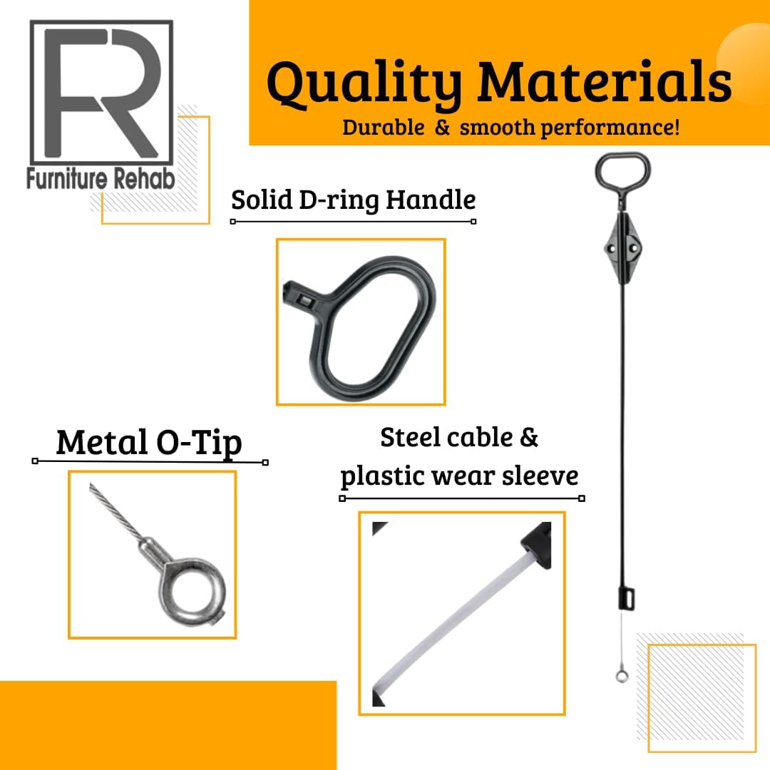 FR Furniture Rehab Original Lazyboy Compatible D-Ring Replacement Recliner Handle Parachute Style