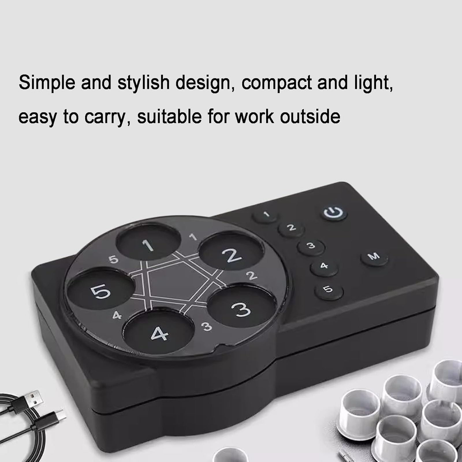 Mezclador automático de pintura con tazas medidoras y varillas magnéticas, engranaje ajustable, mezclador recargable para tinta, pigmentos y uso en laboratorio
