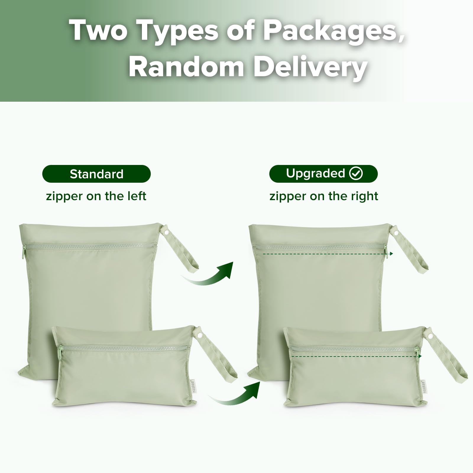 haakaa Lot de 2 sacs imperméables pour bébé, sacs humides/secs pour sac à couches, voyage, maillot de bain, plage, piscine, pièces de pompe, poussette, garderie, yoga, herbe