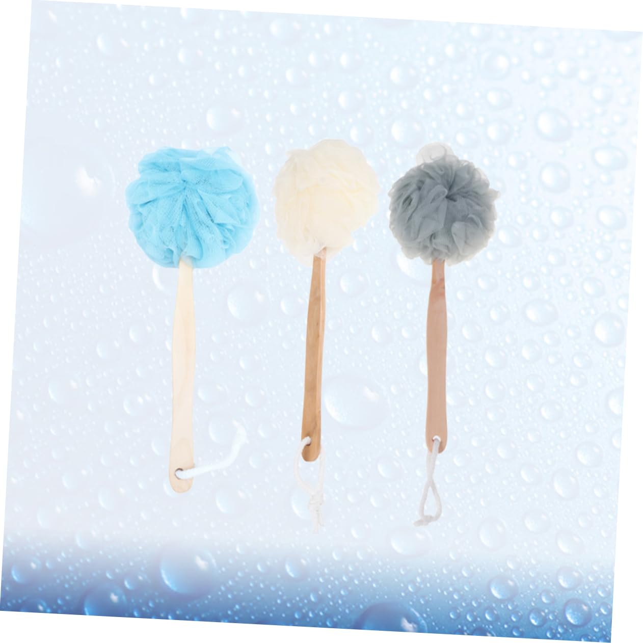 Healeved 3 Piezas Toalla de baño de bola de baño depurador de espalda de lufa espuma cepillo de esponja de lufa ducha del baño cuerpo bath accesorios para el baño Bambú