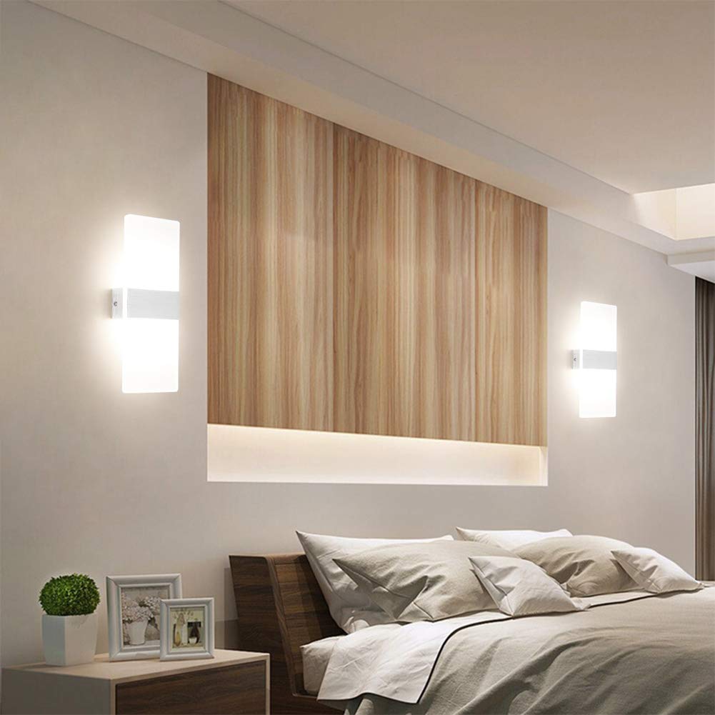 Klighten Wandlamp voor binnen, led 91 cm, warm wit, 3000 K, 30 W, modern up- down, wandverlichting voor slaapkamer, woonkamer, hal, trap, zilver