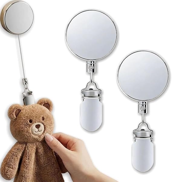 Self Adhesive Retractable Towel Clip Holder, Stainless Steel No Drill Wall Mounted Cloth Hanger with Pull Cord for Dish Towels, Hand Towels and Cleaning Rags in Kitchen or Bathroom
