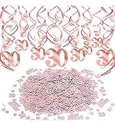 Konsait Rose Gold 30th Birthday Decorations for Women and Girl Bday Decor 30th Birthday Hanging S...