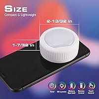 Vista 4 de EverBrite Luz de grifo, luz de empuje, luces LED de disco con 12 colores RGB, luz táctil inalámbrica debajo del gabinete, luz nocturna de 80 lúmenes