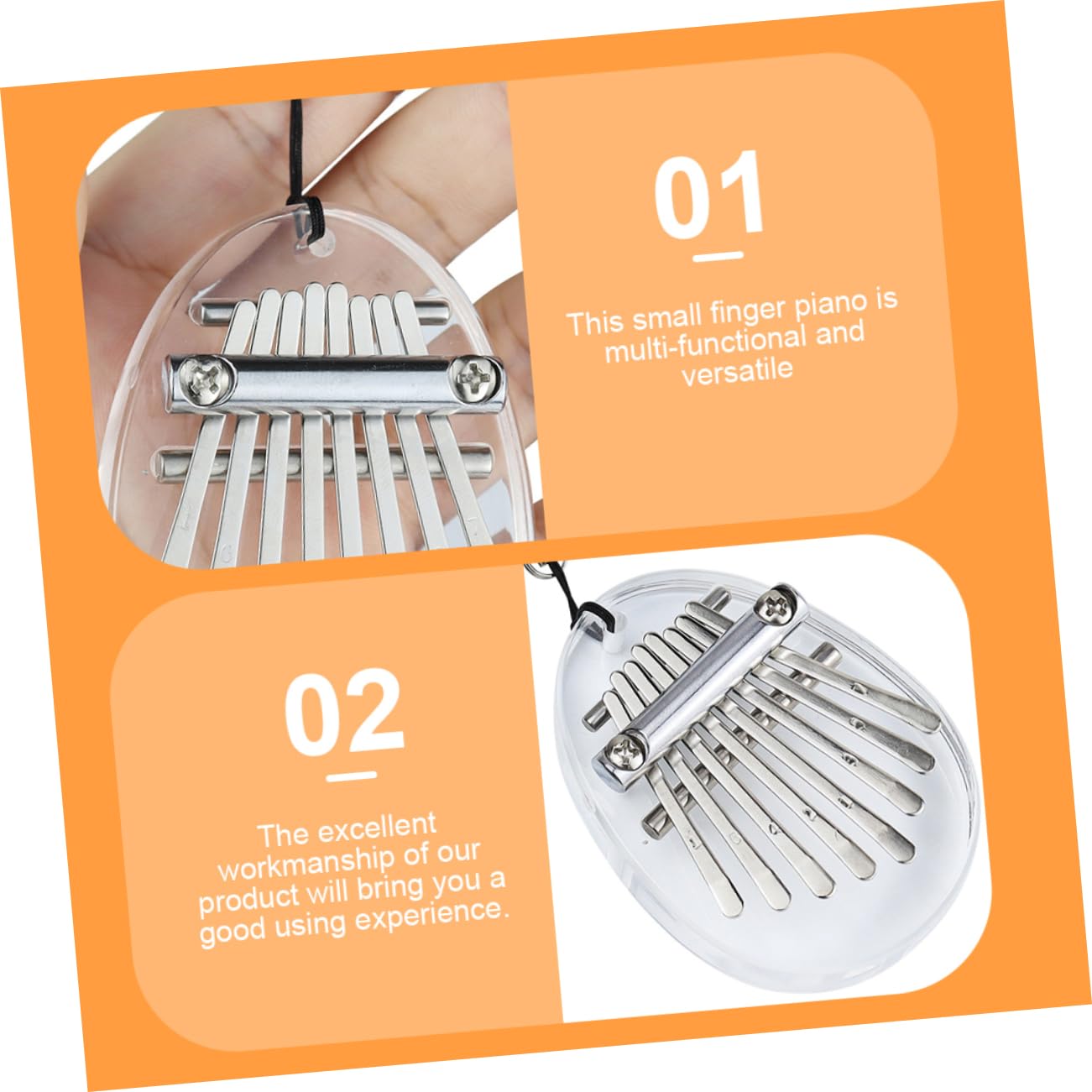 Yardwe Beginner-friendly 8-key Mini Finger Piano Kalimba Music Tool for All Ages