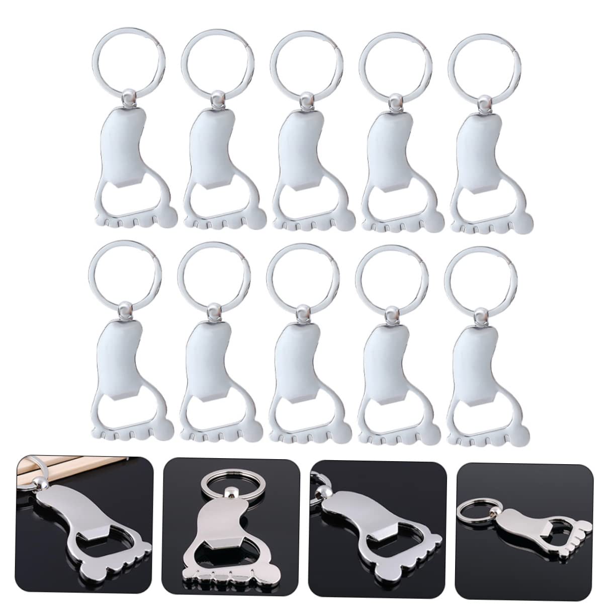 Cabilock 10 Juegos Abrebotellas De Pie Accesorios Tapa Artilugio Condujo Abrel De Cerveza Garrota Birretes Bar Bottle Opener Tripe Suministros Para Acampar Llavero Metal Silver 10 Uds * 10