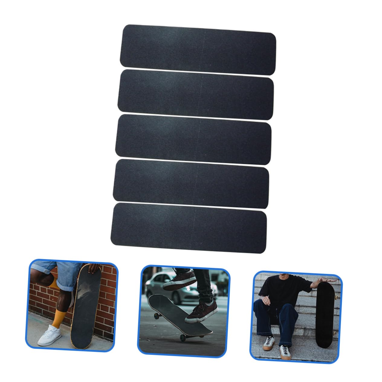 Vaguelly 5stücke Teiliges Grip Tape Für Skateboards Rutschfeste -sandpapier Aufkleber Geeignet Für Skateboards Und Scooter Hohe Viskosität Einfache Anwendung Und Langlebig
