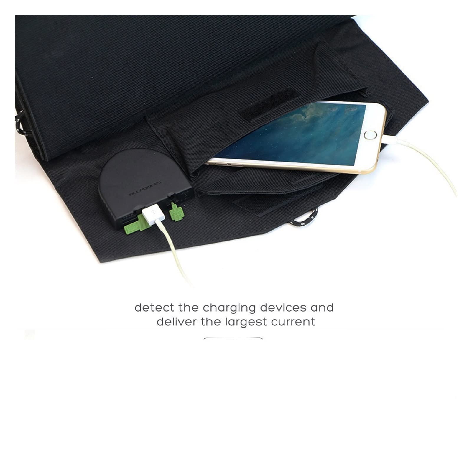 1 8V 60 W. Przenośny składany panel słoneczny 2USB Ładowarka słoneczna 1 8V DC Wyjście dopasowane do laptopa, telefonu, kempingu, na zewnątrz