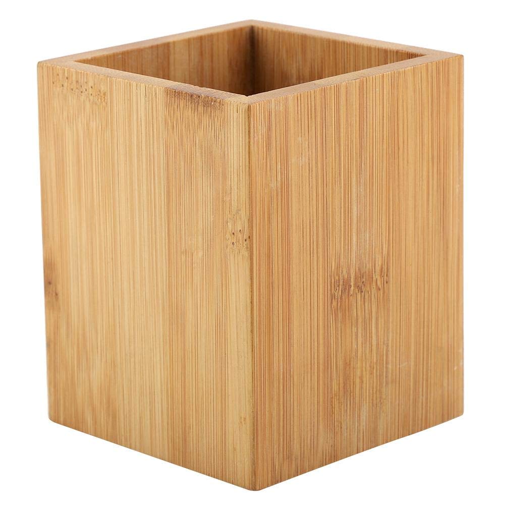 VOBOR Portalápices de madera, bambú para bolígrafos, escritorio y portalápices de madera, organizador multifunción de madera, organizador para oficina, escuela, escritorio, ordenado