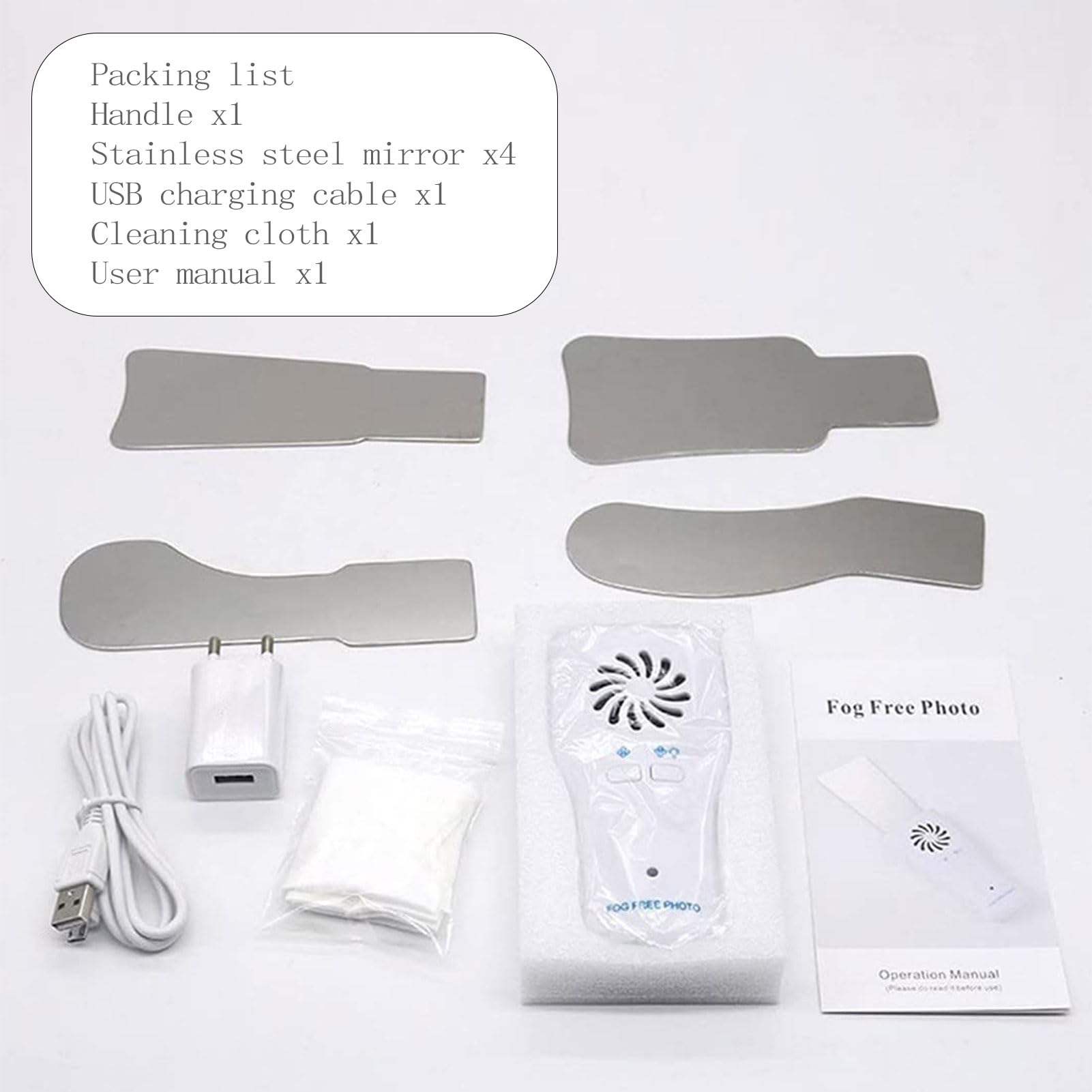 Miroirs De Photographie Dentaire sans Buée, Miroir Dentiste avec Ventilateur LED Anti-Buée