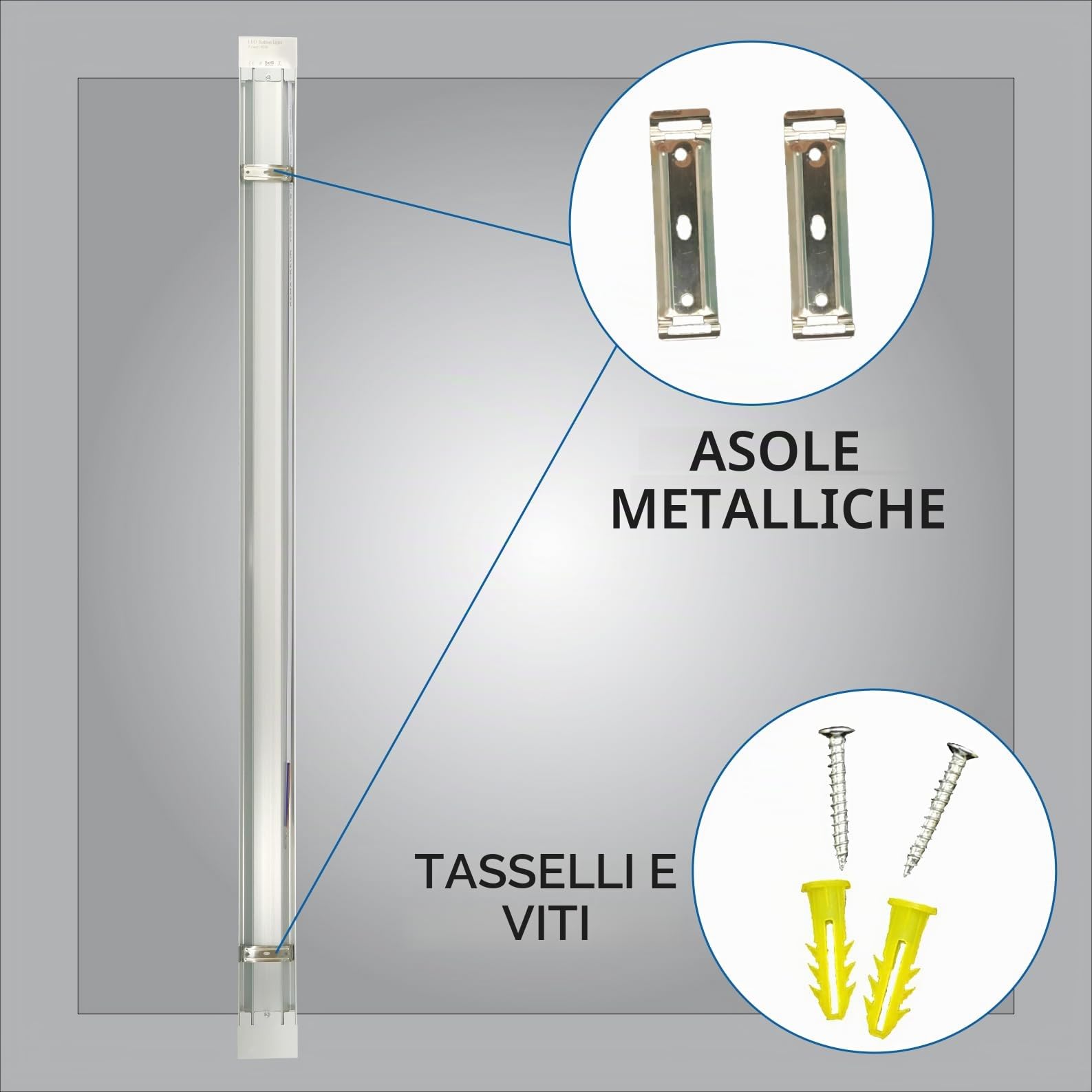 LED ATOMANT Plafoniera LED Lineare da Soffitto, 120cm 40W, CCT (Selettore di Colore Bianco Caldo, Neutro e Freddo), 4000 Lumen