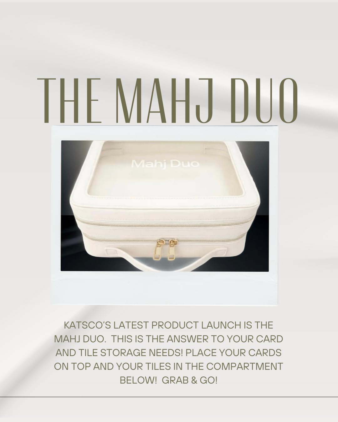 Mahj Duo Mahjong Tile & Accessory Organizer-American Mahjong Storage Bag for Tiles & Cards, Premium Mahjong Travel Case for Game Night, Mahjong Tile case for Tiles & Accessories