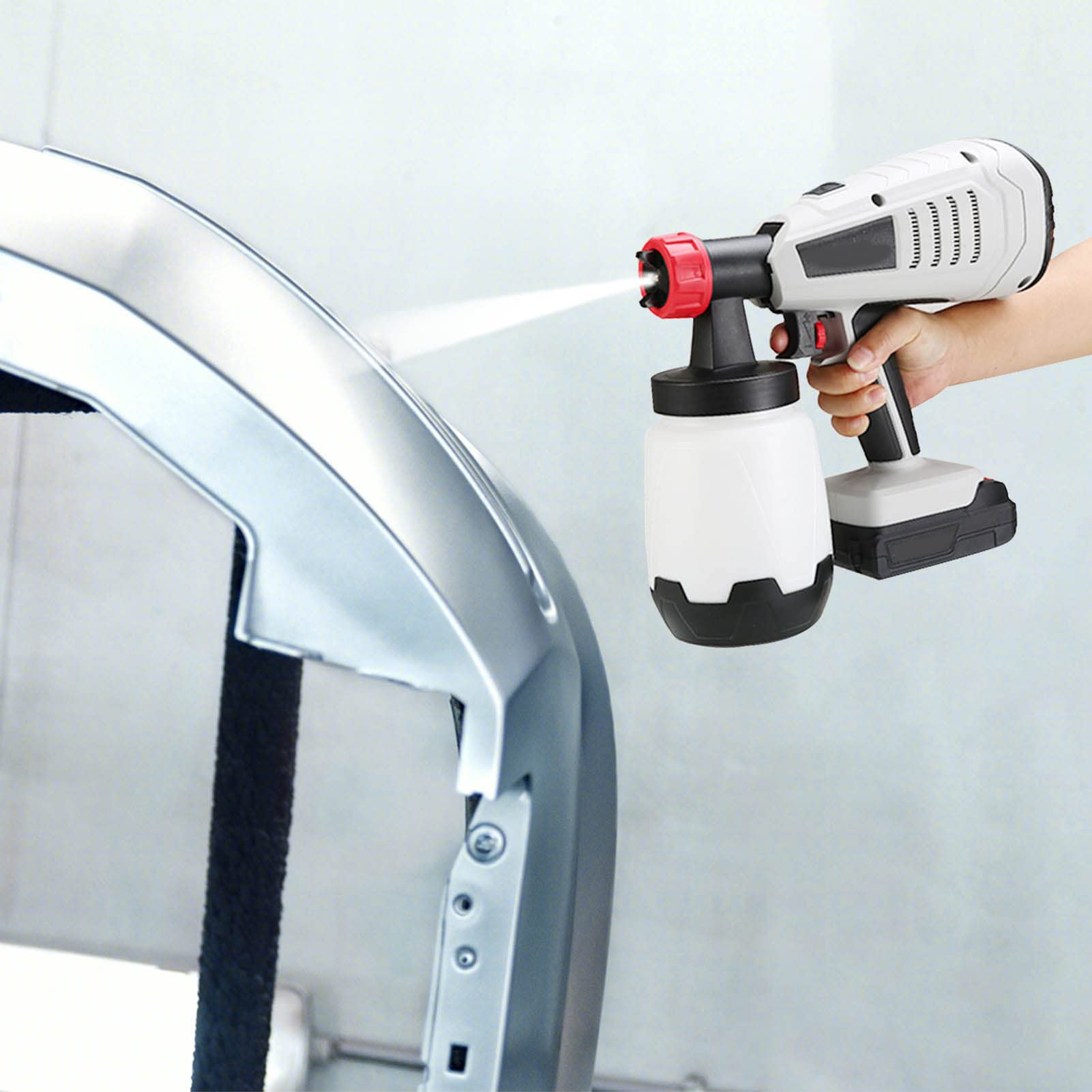 Pistola de pintura eléctrica de alta presión, 800 W, para paredes interiores, 1000 ml