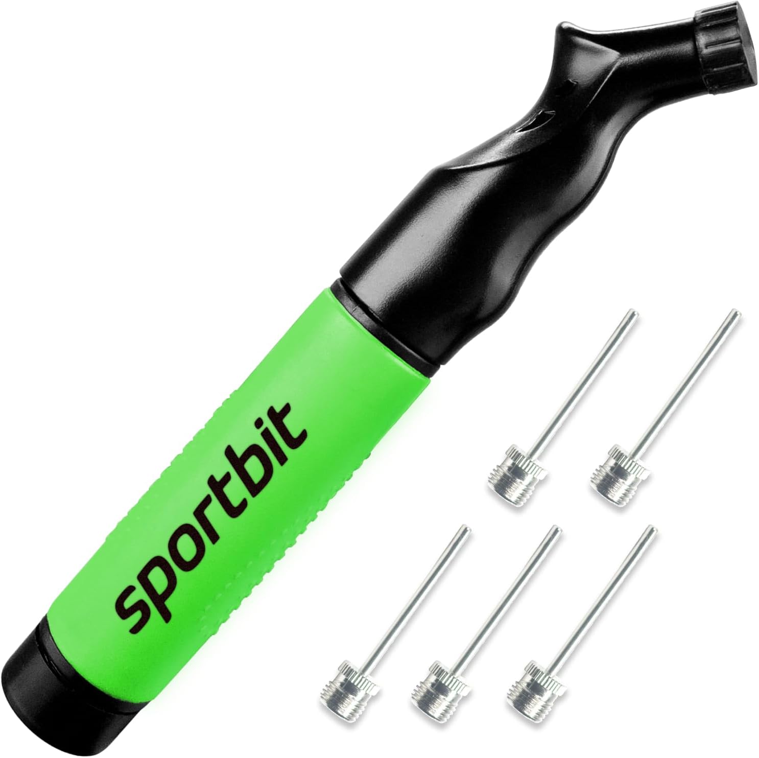 Ball Pump for Sports Balls - Push & Pull Inflating System - Hand Pump for Exercise Balls - Volleyball Pump, Basketball Inflator, Ball Air Pump - Goes with 5 Needles Set