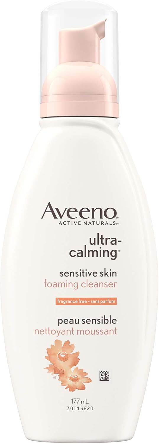 Aveeno UltraCalming Foaming Cleanser Makeup Remover Face Wash Dry