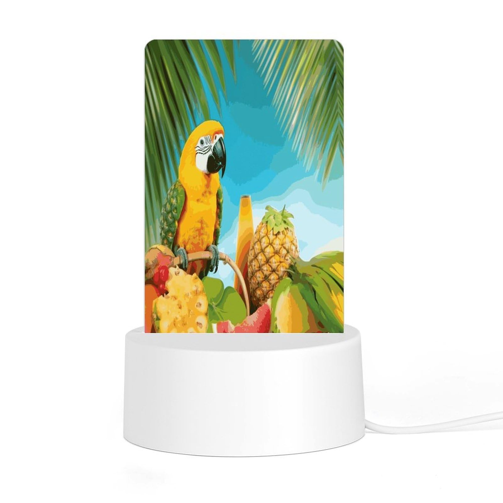 Adfgyerh Style Summer Parrot Pineapple Birds Night Light Acrylic Material Easy Installation, Home Decor Usb Interface Power Supply, Lamp For Restaurant Bar Cafe Room Decor