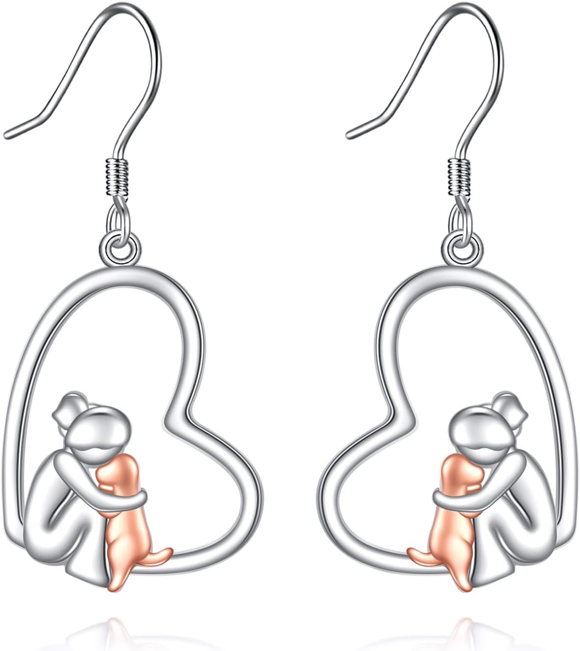 Animal Dangle Earrings 925 Sterling Silver I Love My Dog/Highland Cow/Owl/Red Cardinal/Groundhog Drop Earrings Animal Jewelry Gifts for Women