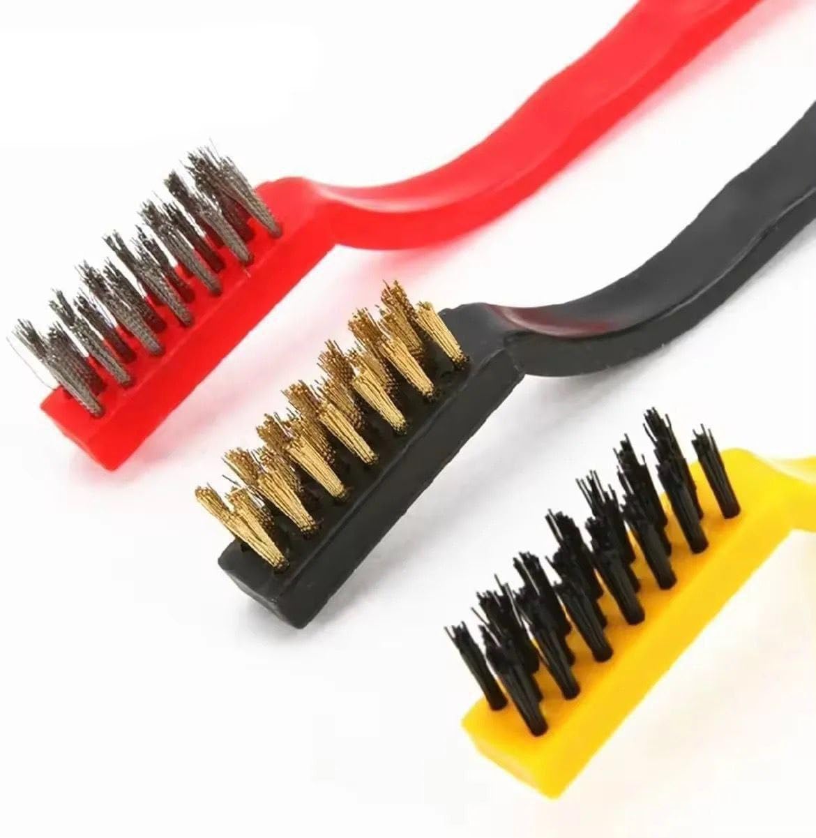 Wire Cleaning Brush Set, 3 Pack | Steel, Brass & Nylon Bristle Brushes for Rust, Paint, Grease & Dirt Removal | Multipurpose Cleaning Brushes for Metal, Tools & Kitchen-image-33