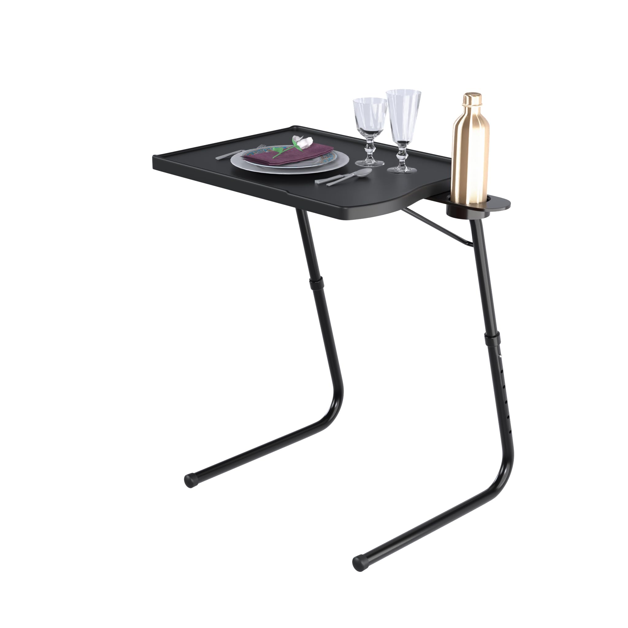 TABLE MAGIC - Pro Extended Work Space Laptop Table Mat Finish Laptop Table Multipurpose Height Adjustable Work Study Tv Tray Table Lap Desk (Smart, Black), Polypropylene 3