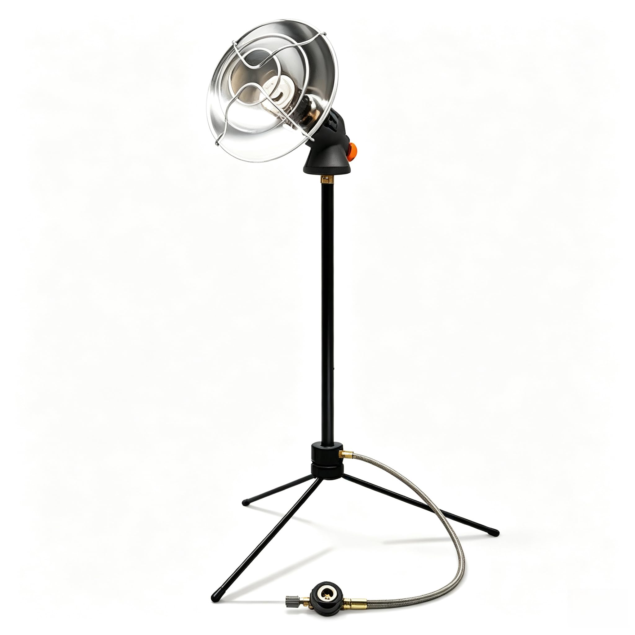 Portable gas camping heater,Outdoor portable gas heater,with tripod base,adjustable height 50‑77cm,includes storage case,for camping and winter‑fishing activities