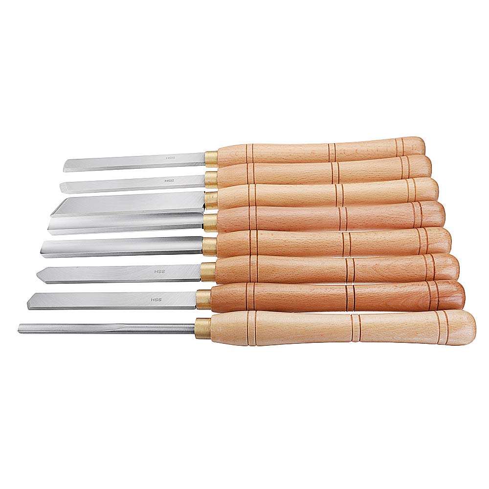 Scalpello per Tornio, Scalpello per Tornio in Acciaio ad Alta Velocità Utensile per Tornitura Del Legno con Manico in Legno Strumento per la Lavorazione Del Legno/a/D