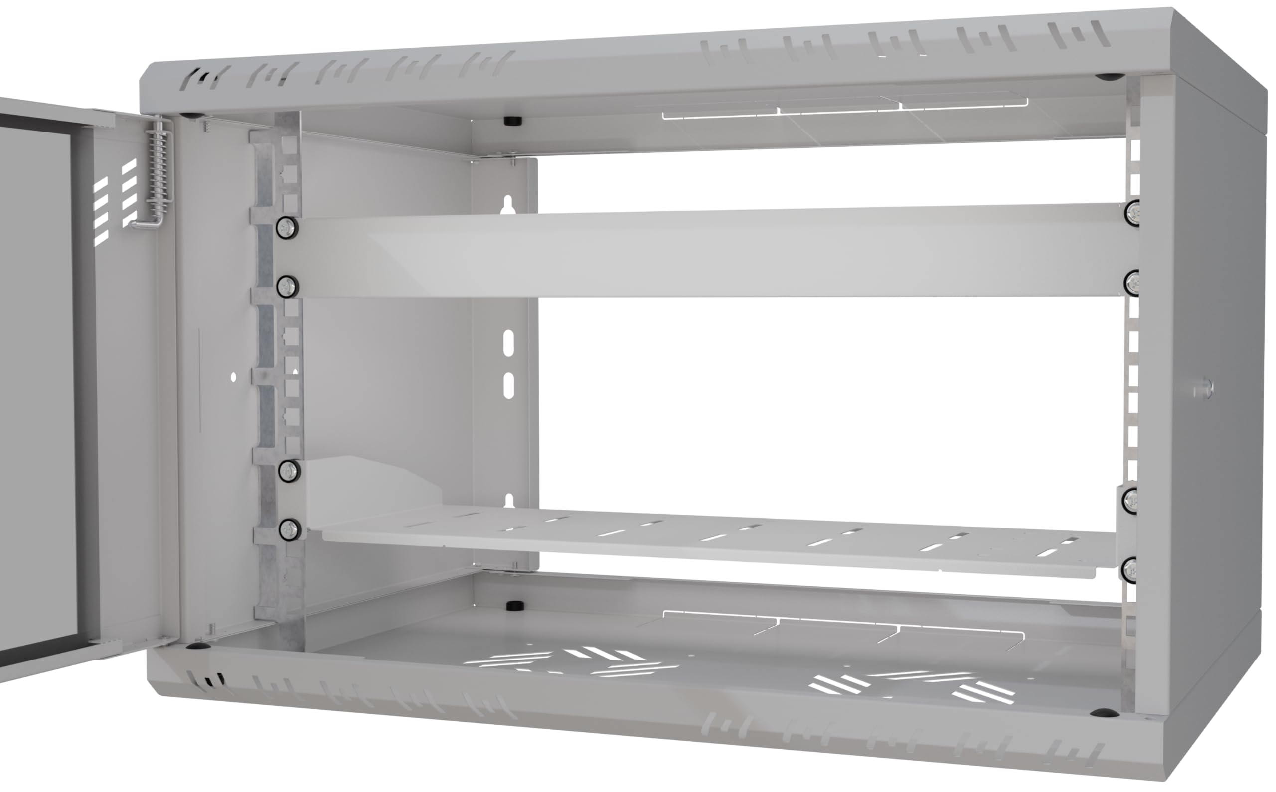 Armario Rack Standard 19 Pulgadas 6U 350mm Set con Rack Servidor 150mm y Panel en Blanco - Fabricado en Acero - un Juego Completo para su Sala de servidores
