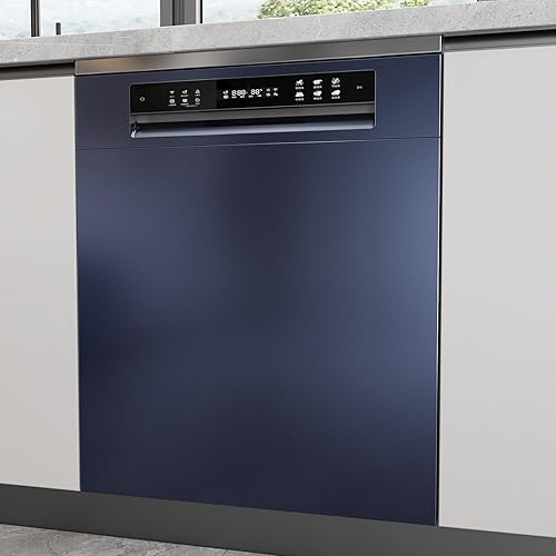 Miniatura 4 de CRE8TIVE Papel adhesivo de acero inoxidable azul marino para electrodomésticos de 12 x 354 pulgadas, papel tapiz metálico para despegar y pegar,