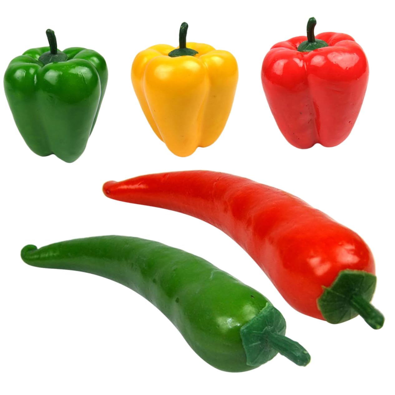 Cabilock 25 Pezzi Simulazione Peperone Modello Verdure Prop Modello Decorazione Falso Vegetale Modello Alimentare Prop Imitazione Peperoncino Peperoncino Simulato Giocattolo