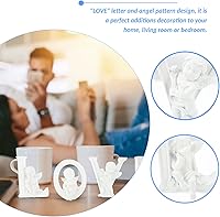 Vista 3 de 1 juego de 4 piezas de adornos de resina, letras de amor, decoración de estatua de resina, adorno de amor para el día de San Valentín, adorno