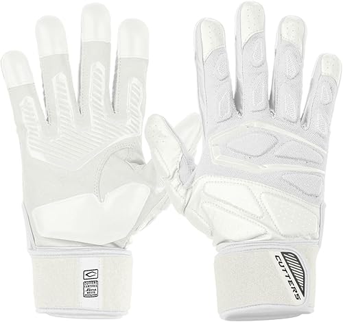 Miniatura 11 de Cutters Force Padded Football Gloves for Lineman. Extra Grip. Adults Blanco