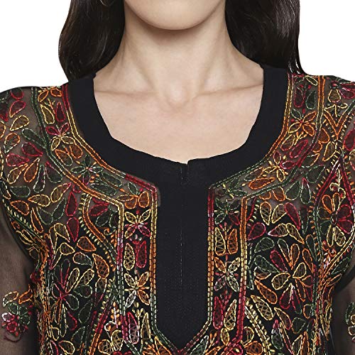 Image of Indiankala4U Lucknow Chikankari Hand Embroidered Kurta and Palazzo sets for Women Georgette