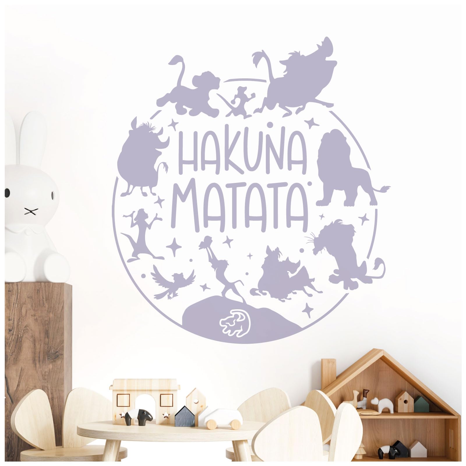 Hakuna Matata - Lion King Inspired Children's Vinyl Wall Decal Sticker [XXLarge] [Light Grey]