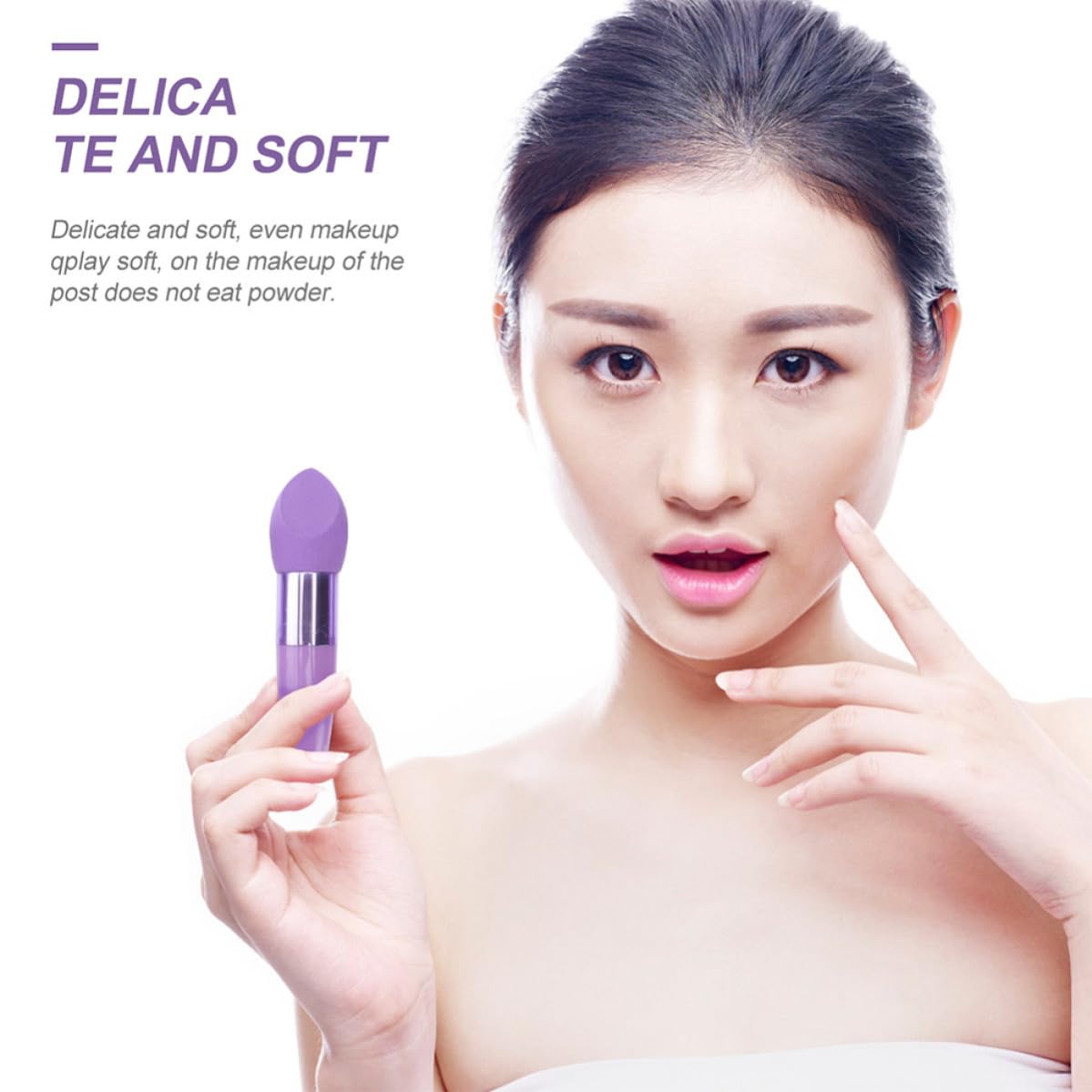 CANIGHT Juego de 6 Esponjas de Maquillaje de Látex Portátil en Forma de Bolígrafo para Todo Tipo de Cosméticos, Diseño Delicado y Práctico para Mujeres