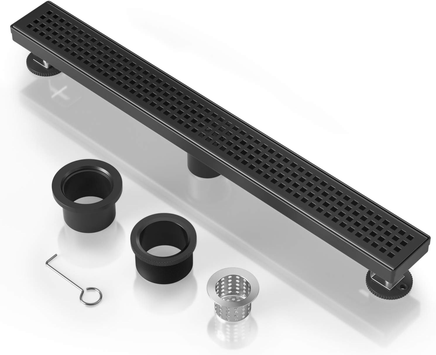 EXF Linear Shower Drain 24 Inch Matte Black, Stainless Steel ...