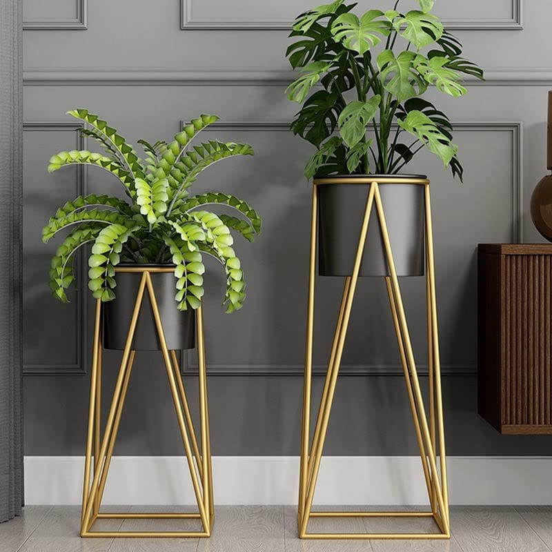 DECO HUB Modern Metal Floor Tall Plant Stand for Living Room, Balcony & Garden & Mid Century Plant Stands with Pots Set of 2 Flower Pots (B0D6Z2LH2N) Amazon Price History, Amazon Price Tracker