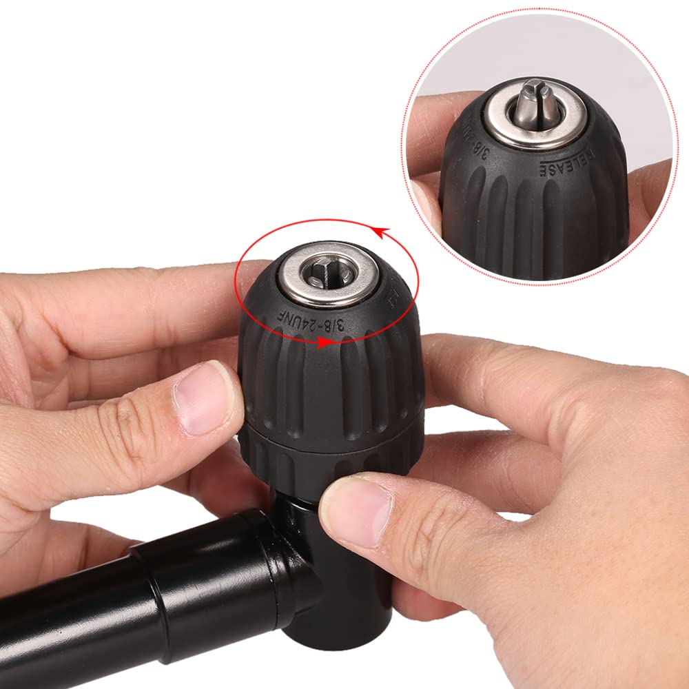 Adattatore per Attacco per Trapano a Batteria Professionale da 90 Gradi con Estensione Ad Angolo Retto da 0,8-10 Mm per Aree Difficili da Raggiungere