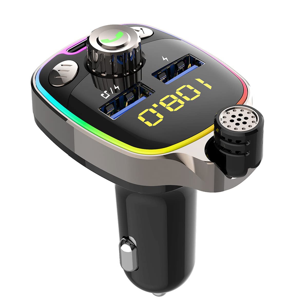 Freisprecheinrichtung Bluetooth Car Kit Zigarettenanzünder USB-Ladegerät Auto FM Transmitter Bluetooth 5.0 Unterstützt Musikwiedergabe Freisprechen