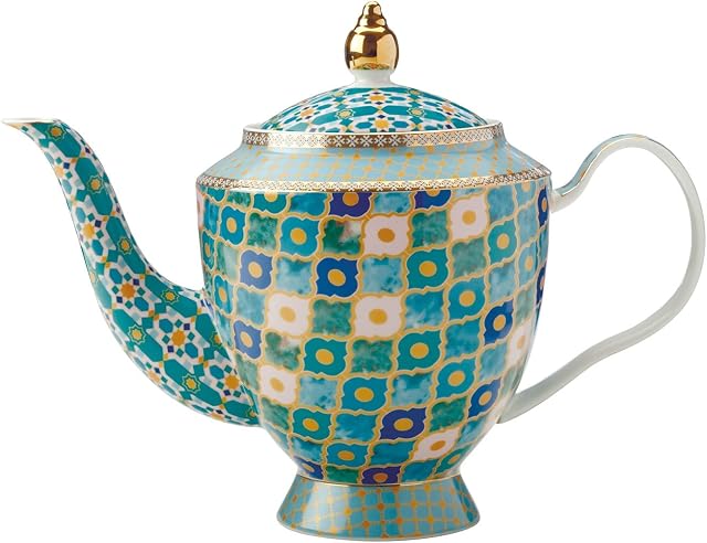 Maxwell & Williams HV0129 Teas & Cs Kasbah Loose Leaf Teapot with Infuser in Gift Box, Porcelain, Mint Green, 5 Cup (1 Litre)
