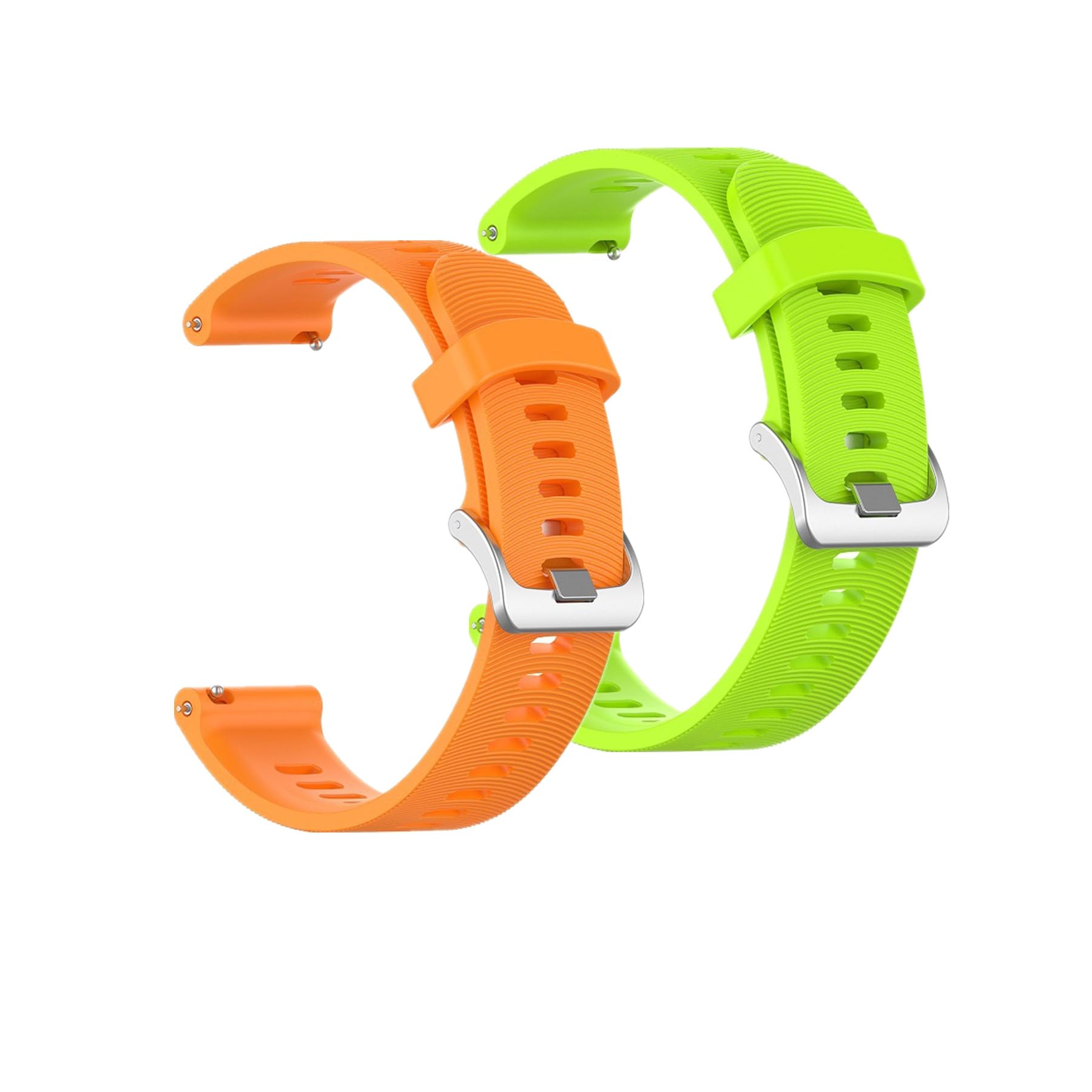 Muovrto Watch Strap for Garmin Approach S12/Approach S40/Approach S42,Easy Fit Silicone Strap Wristbands Replacement for Garmin Forerunner 245 (Orange+Green)