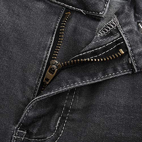 Image of THUNDER STAR Women Mid Rise Ripped Stretchy Jeans Shorts Frayed Raw Hem Casual Denim Shorts